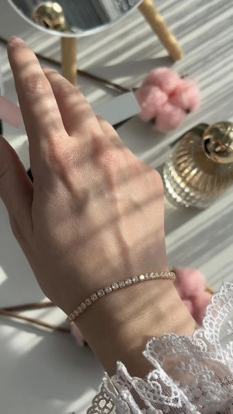 Браслет "Тенісний" в жовтому золоті 1019 фото
